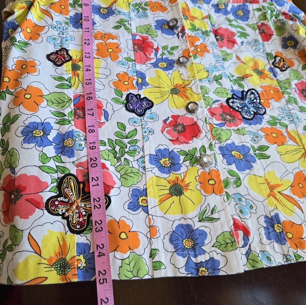 🦋 Breckenridge Vintage Floral Butterfly Patchwork Jacket-MED🌺🌻🌼🏵️🌷🏵️ - Picture 8 of 10